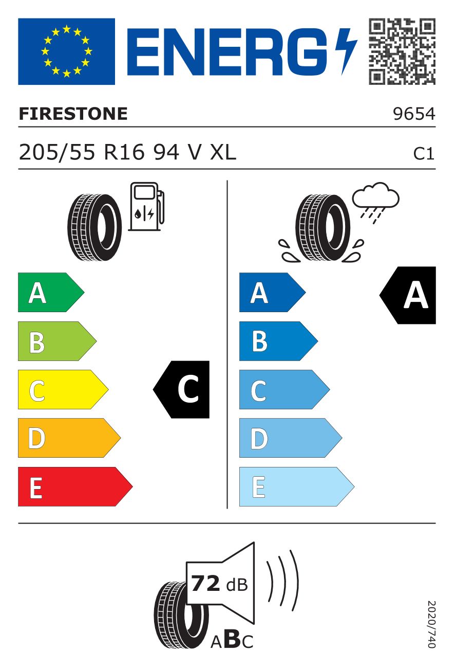 Etykieta dla Firestone 205/55 R16 ROADHAWK 94V