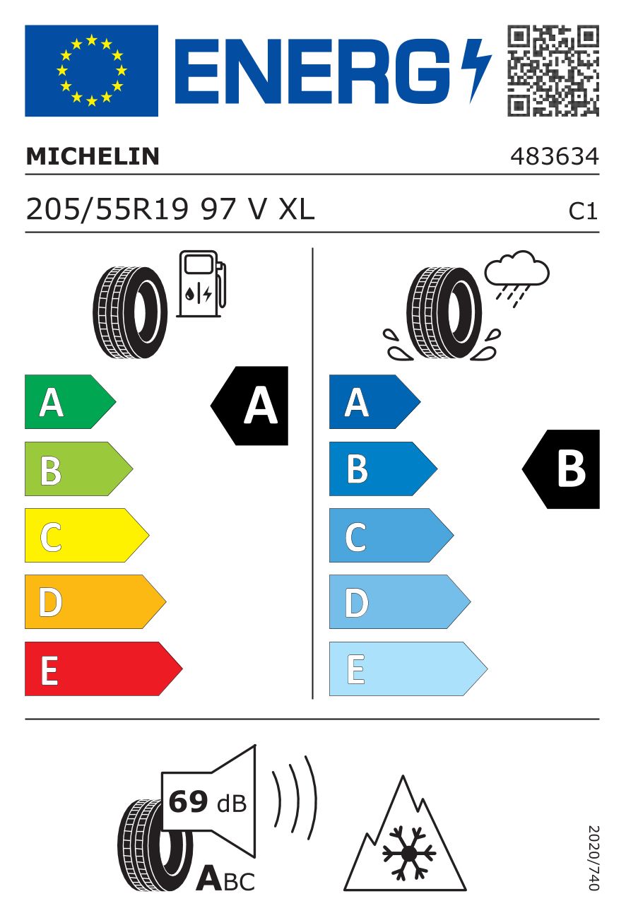 Etykieta dla MICHELIN 205/55 R19 CrossClimate 2 97V