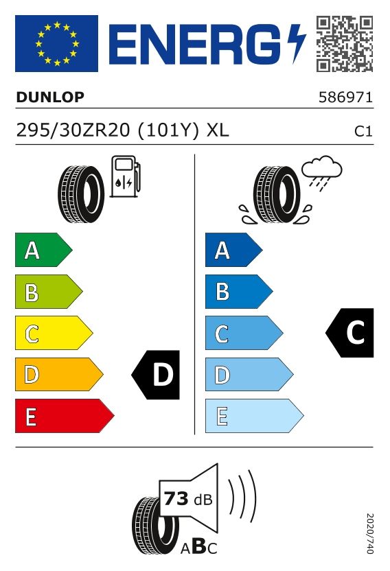 Etykieta dla DUNLOP 295/30 ZR20 SPORT MAXX RACE 2 101Y