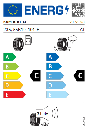 Etykieta dla KUMHO 235/55 R19 CRUGEN KL33 101H