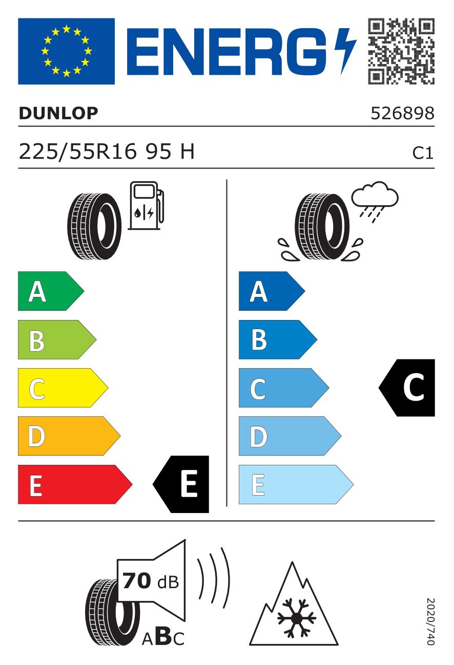 Etykieta dla DUNLOP 225/55 R16 Winter SPORT 4D 95H