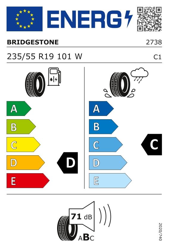 Etykieta dla BRIDGESTONE 235/55 R19 DUELER H/P SPORT 101W