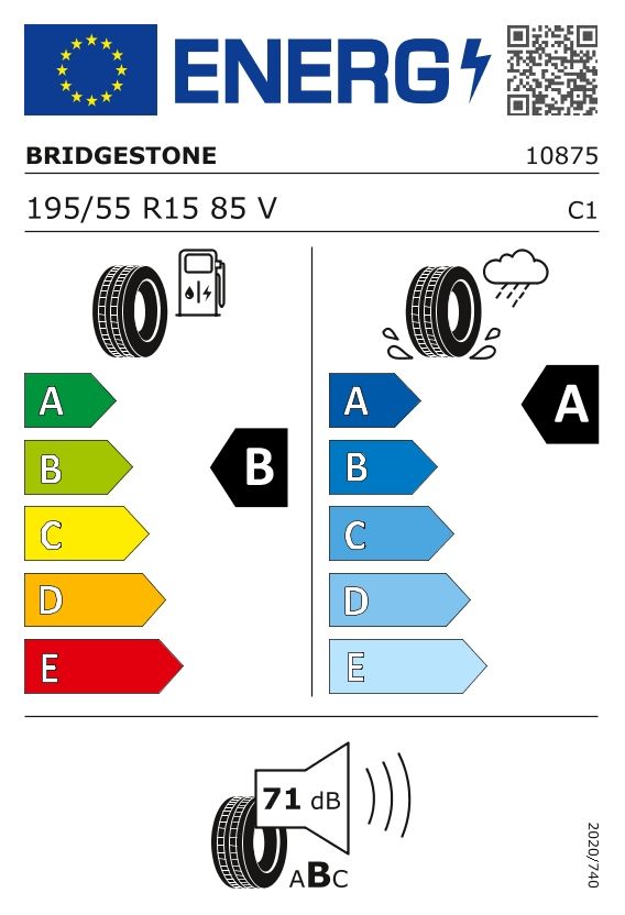 Etykieta dla BRIDGESTONE 195/55 R15 TURANZA T005 85V