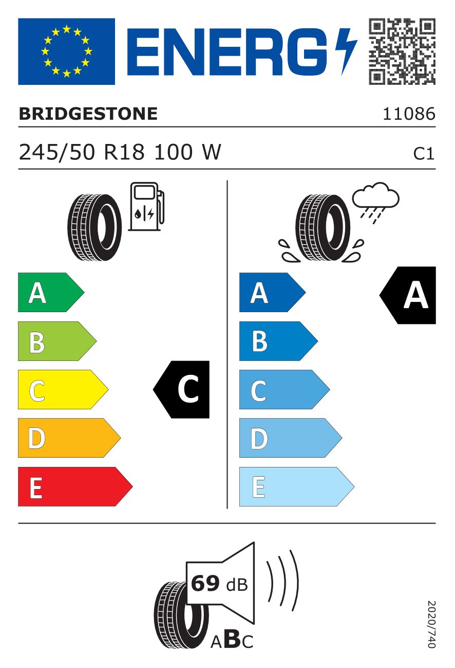 Etykieta dla BRIDGESTONE 245/50 R18 POTENZA S001 100W