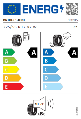 Etykieta dla BRIDGESTONE 225/55 R17 TURANZA T005 97W