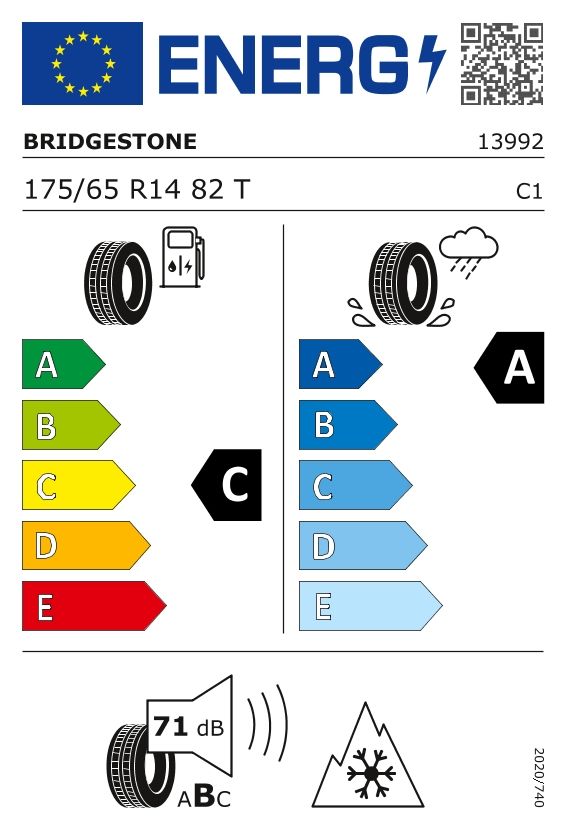 Etykieta dla BRIDGESTONE 175/65 R14 BLIZZAK LM005 82T