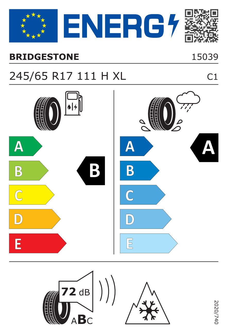 Etykieta dla BRIDGESTONE 245/65 R17 BLIZZAK LM005 111H