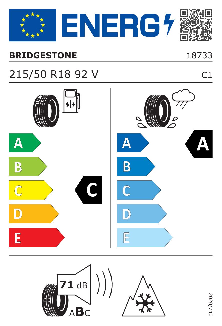 Etykieta dla BRIDGESTONE 215/50 R18 BLIZZAK LM005 92V