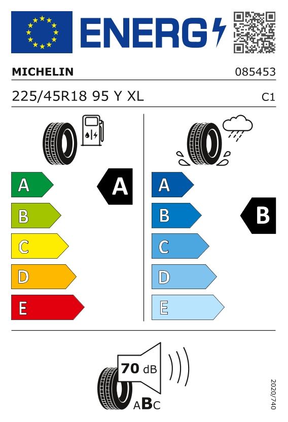 Etykieta dla MICHELIN 225/45 R18 ePrimacy 95Y