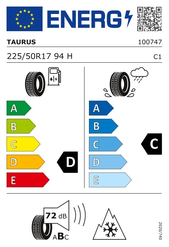 Etykieta dla TAURUS 225/50 R17 Taurus WINTER 94H