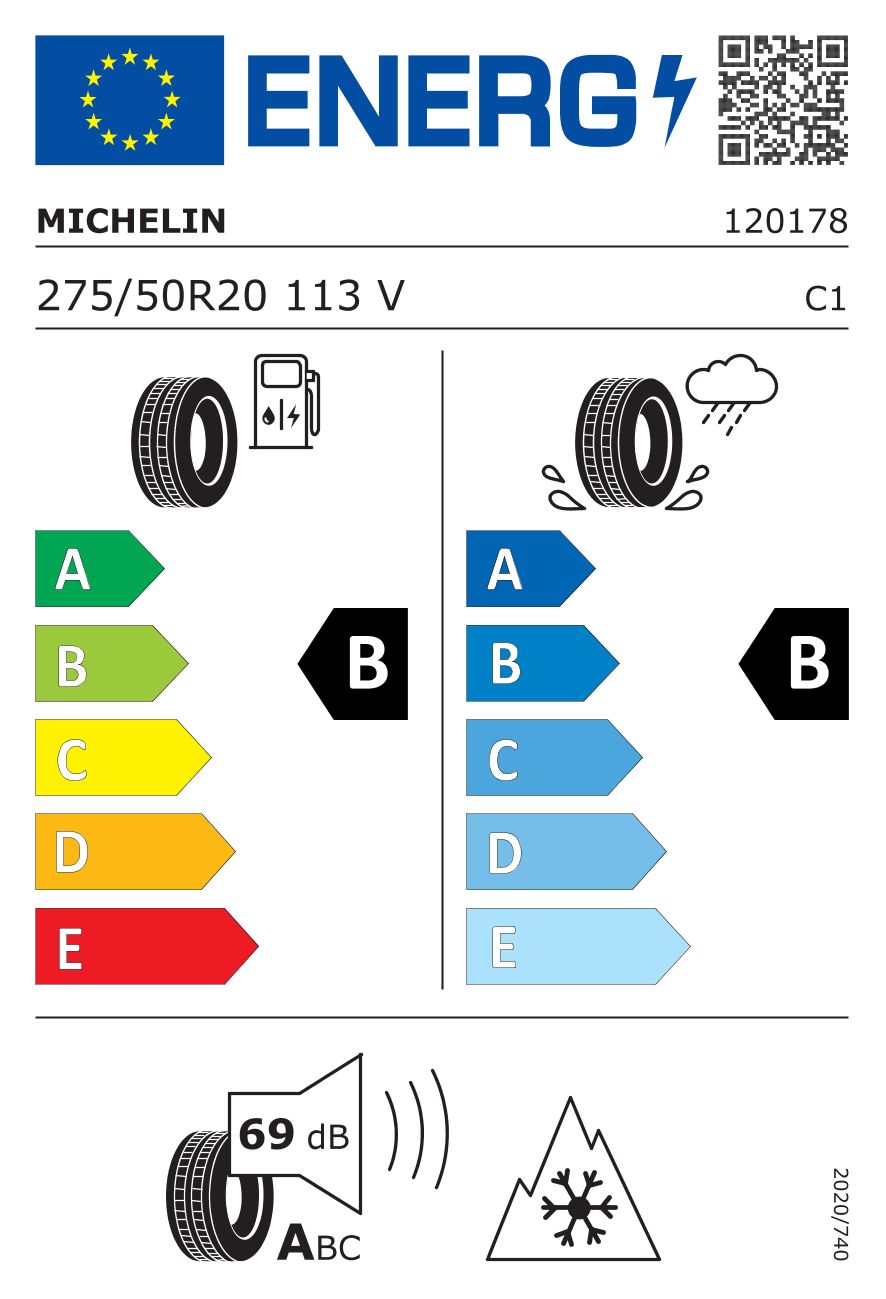 Etykieta dla MICHELIN 275/50 R20 PILOT ALPIN 5 SUV 113V