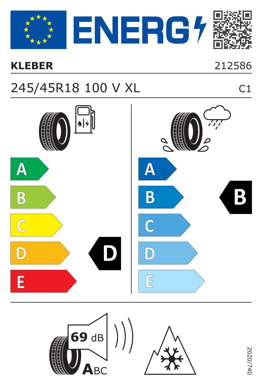 Etykieta dla KLEBER 245/45 R18 KRISALP HP3 100V