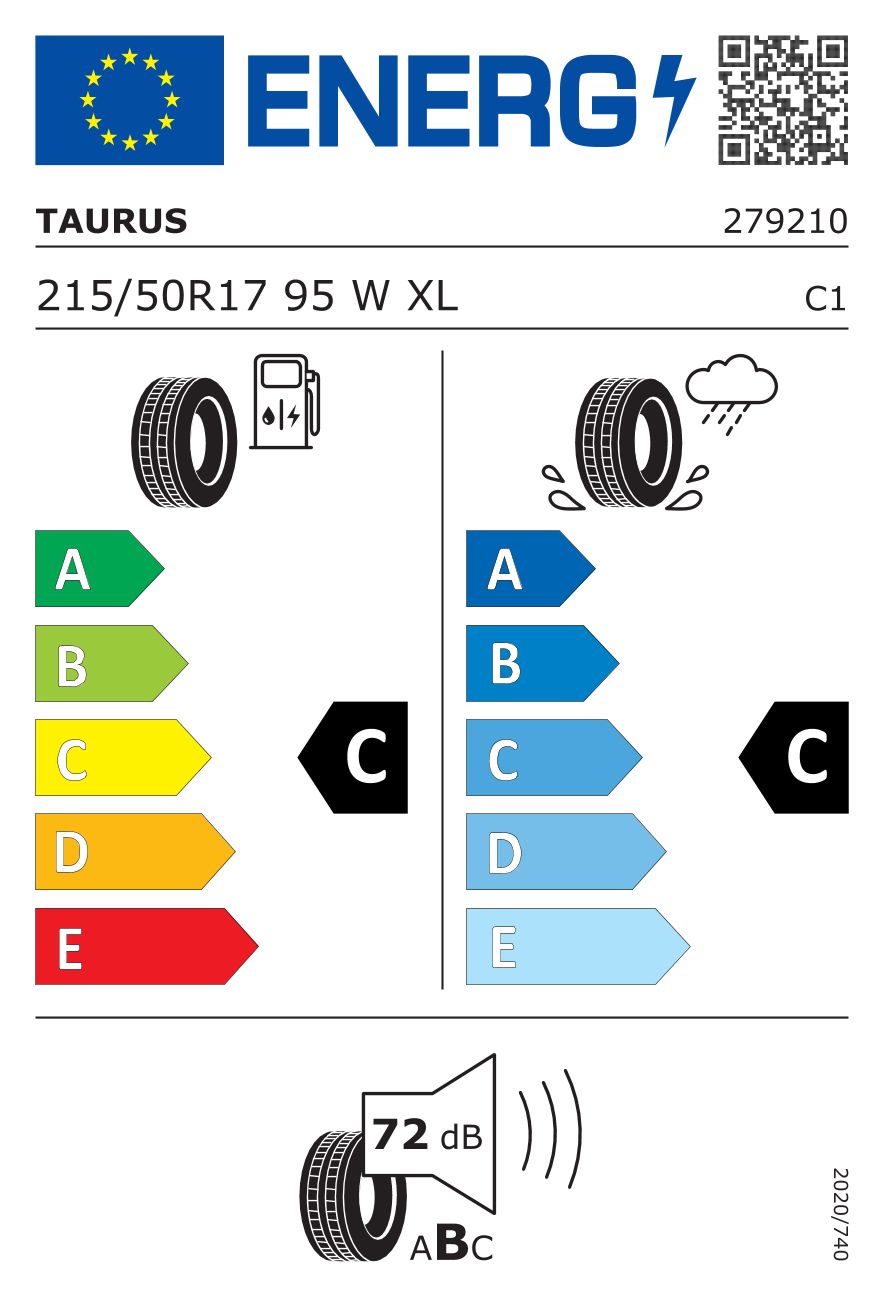 Etykieta dla TAURUS 215/50 R17 ULTRA HIGH PERFORMANCE 95W