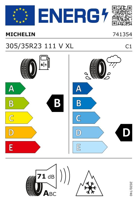 Etykieta dla MICHELIN 305/35 R23 Pilot Alpin 5 SUV 111V