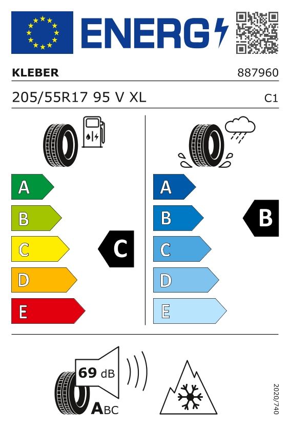 Etykieta dla KLEBER 205/55 R17 QUADRAXER 3 95V