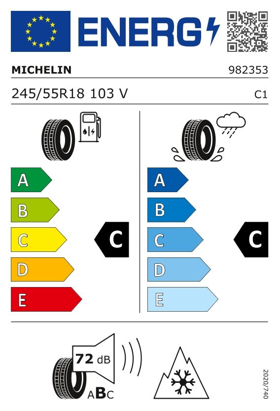 Etykieta dla MICHELIN 245/55 R18 CrossClimate 2 103V