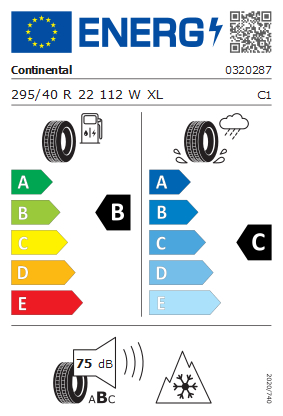 Etykieta dla CONTINENTAL 295/40 R22 WinterContact TS 860 S 112W