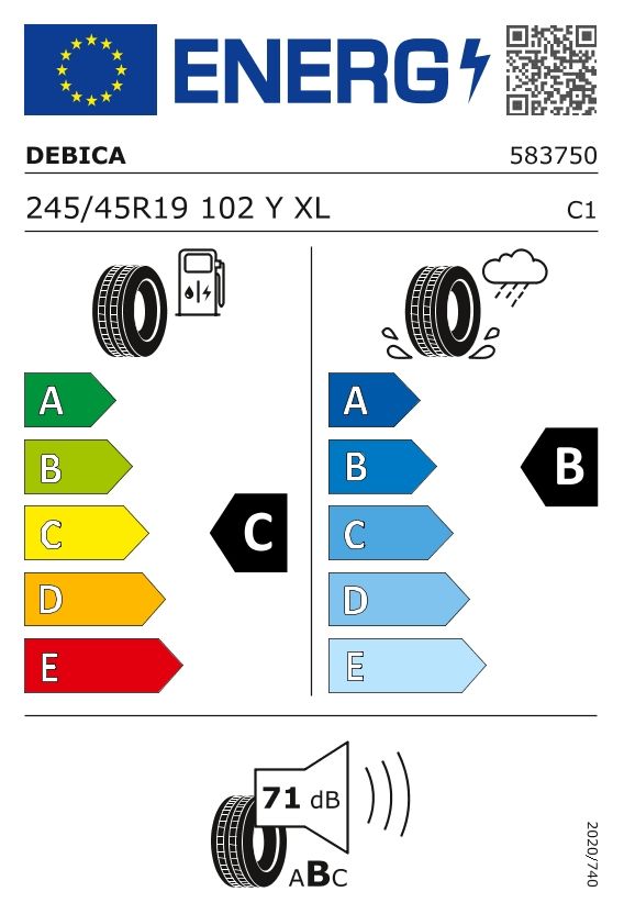 Etykieta dla DEBICA 245/45 R19 PRESTO UHP 2 102Y