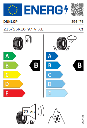 Etykieta dla DUNLOP 215/55 R16 ALL SEASON 2 97V