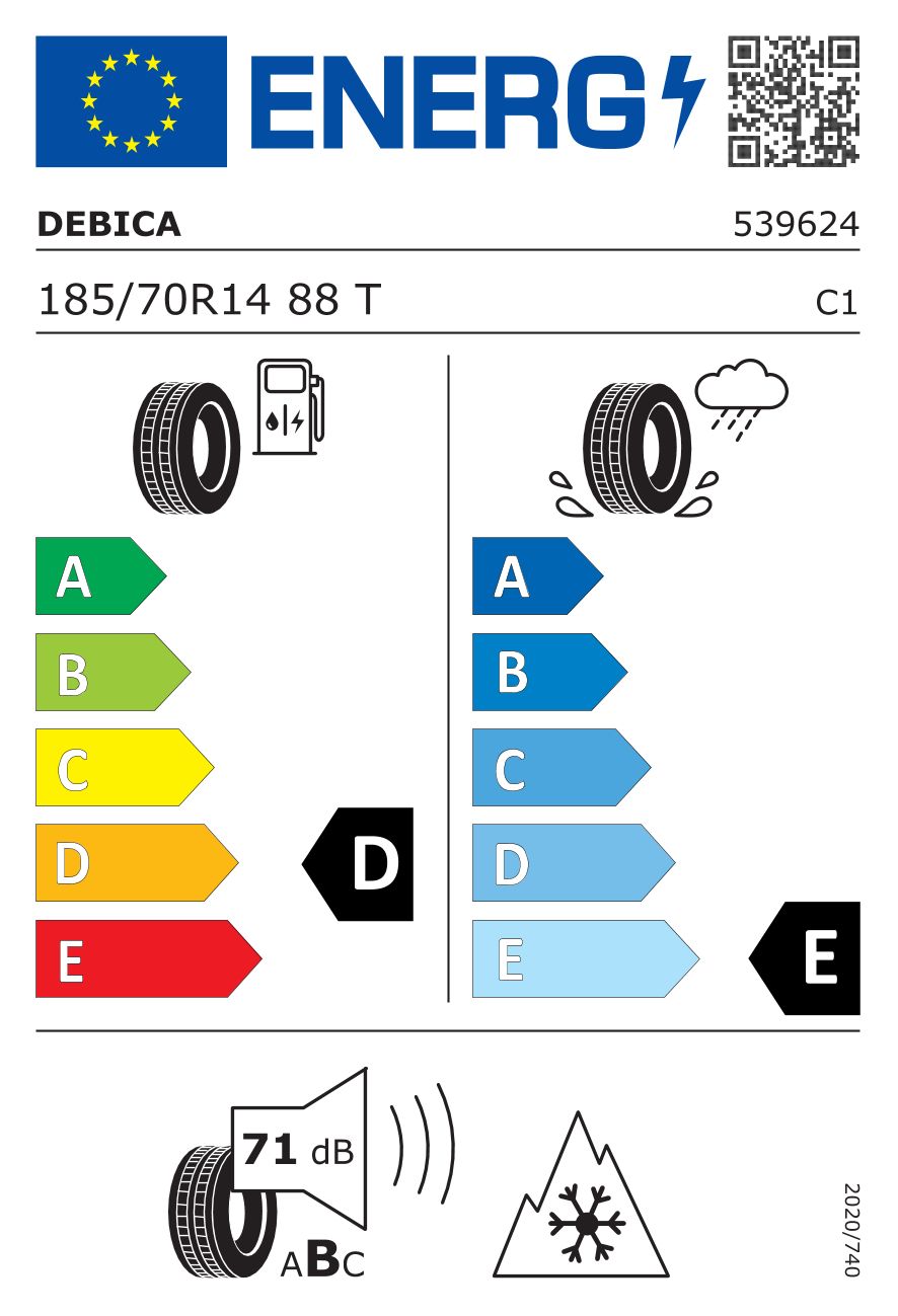 Etykieta dla DEBICA 185/70 R14 NAVIGATOR 2 88T