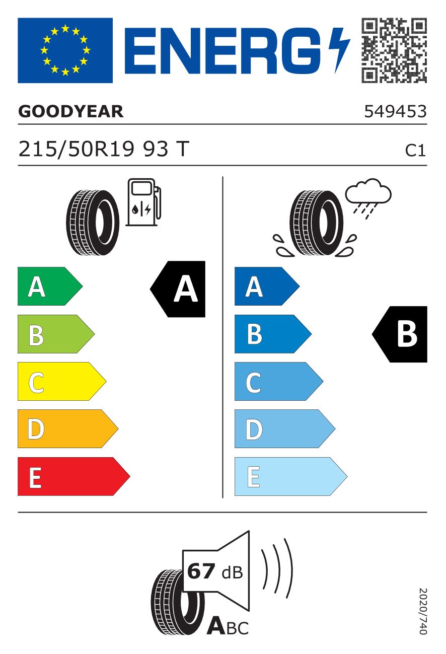 Etykieta dla GOODYEAR 215/50 R19 Efficientgrip Performance 93T